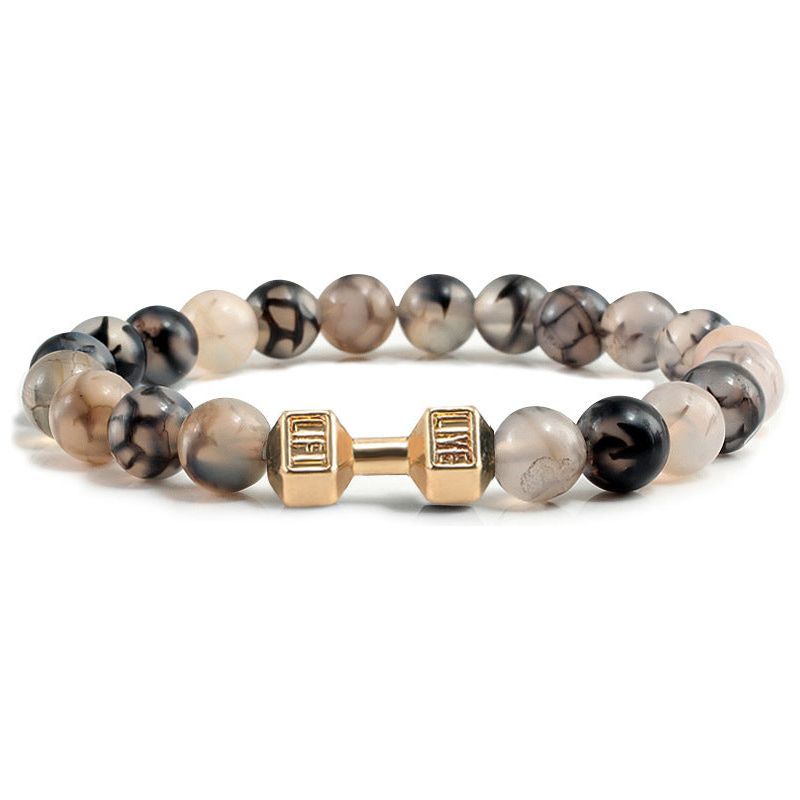 Filament Black Dragon Pattern Alloy Accessories Barbell Cat's Paw Accessories Yoga Scattered Beads Carrying Strap