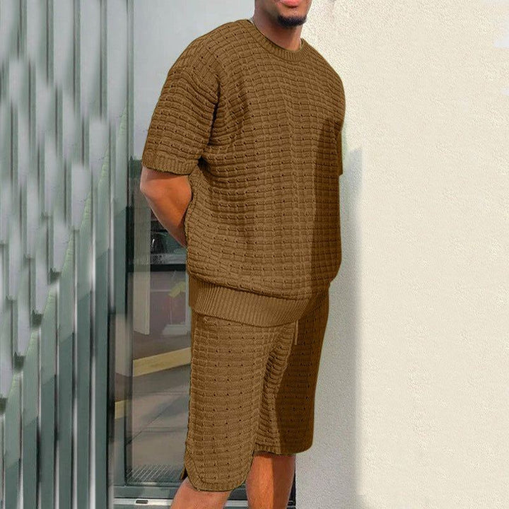 Men's Summer Suit Fashion Loose Men 2 Pieces Outfit Summer Hippie Shirt And Short Set - Jointcorp