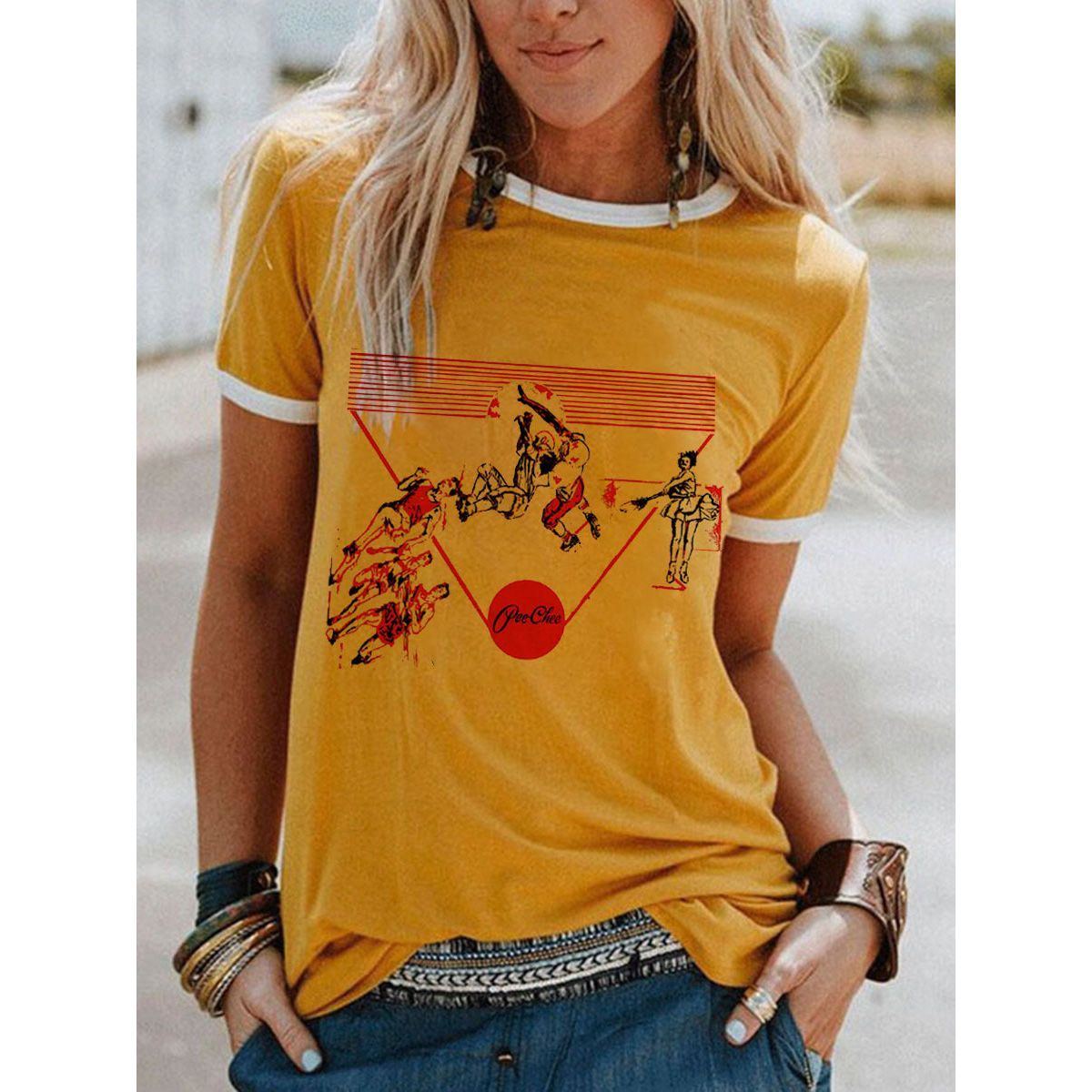 Pee Chee Folder Printed Short-sleeved T-shirt For Women