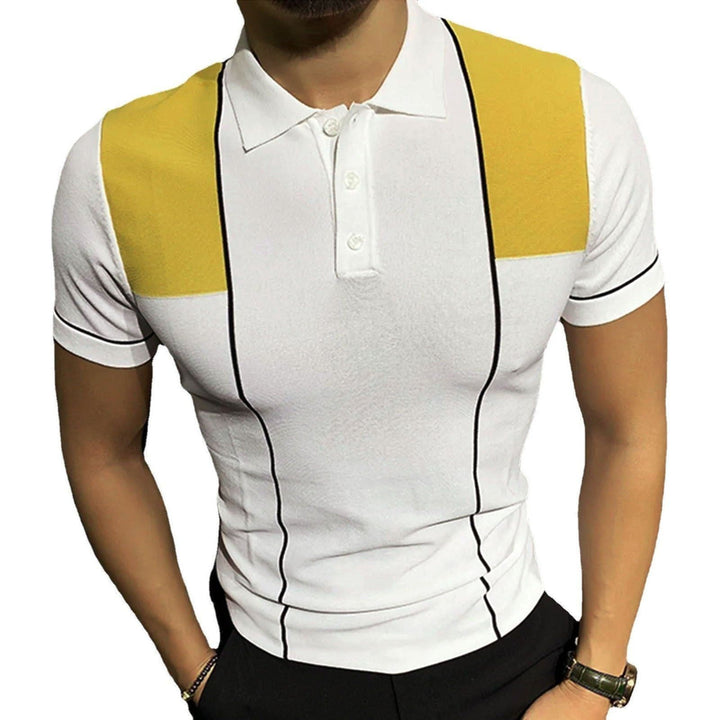 Men's Summer New Contrast Color Knitwear Casual Business Polo Shirt Men - Jointcorp