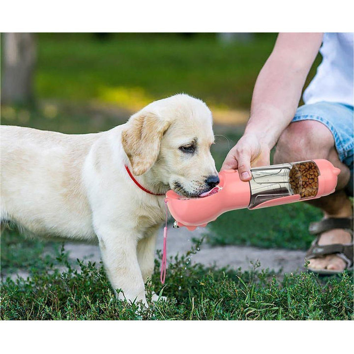 Pet Water Bottle Feeder Bowl Garbage Bag Storage Portable Pet Outdoor Travel 3 In 1 Dog Water Bottle