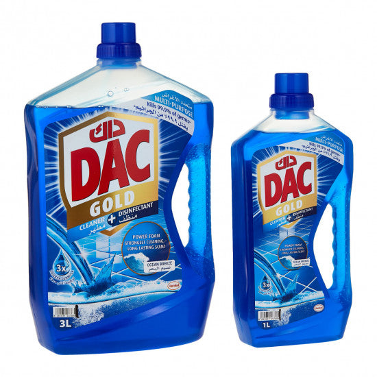 Dac Disinfectant Cleaner Ocean Breeze(Blue) 3L+1 l