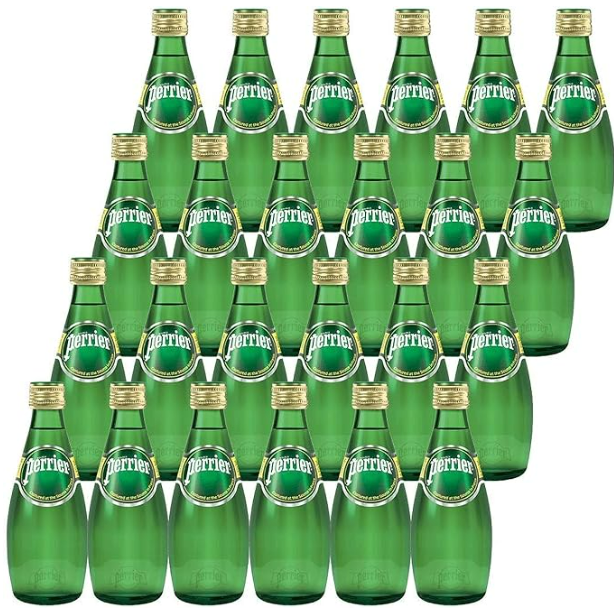 Perrier Natural Sparkling Water Glass Bottle -24 X 200ml