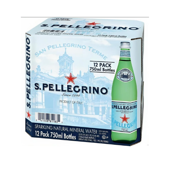 San Pellegrino Sparkling Natural Mineral Water 12 X 750ML
