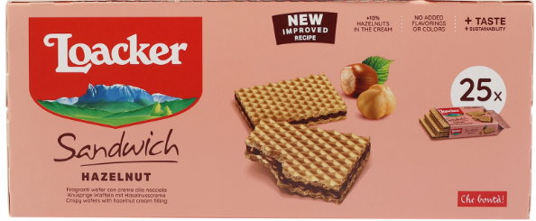 Loacker Sandwich Hazelnut 25X25G