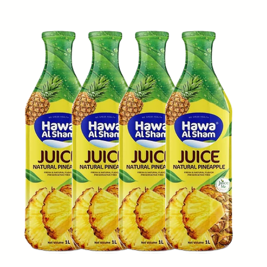 Hawa al Sham Pineapple Natural Juice 4X1 Ltr