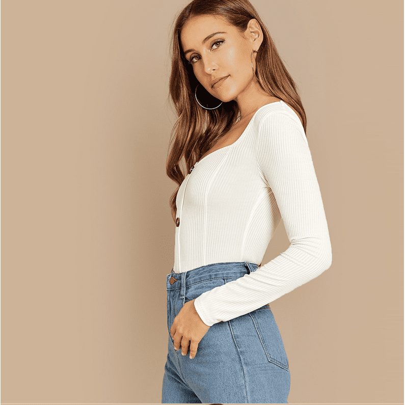 White Office Lady V Neck Pullovers Workwear Women Tshirt Top