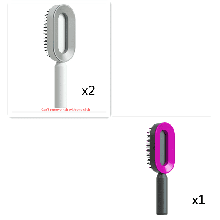 Self Cleaning Hair Brush For Women One-key Cleaning Hair Loss Airbag Massage Scalp Comb Anti-Static Hairbrush