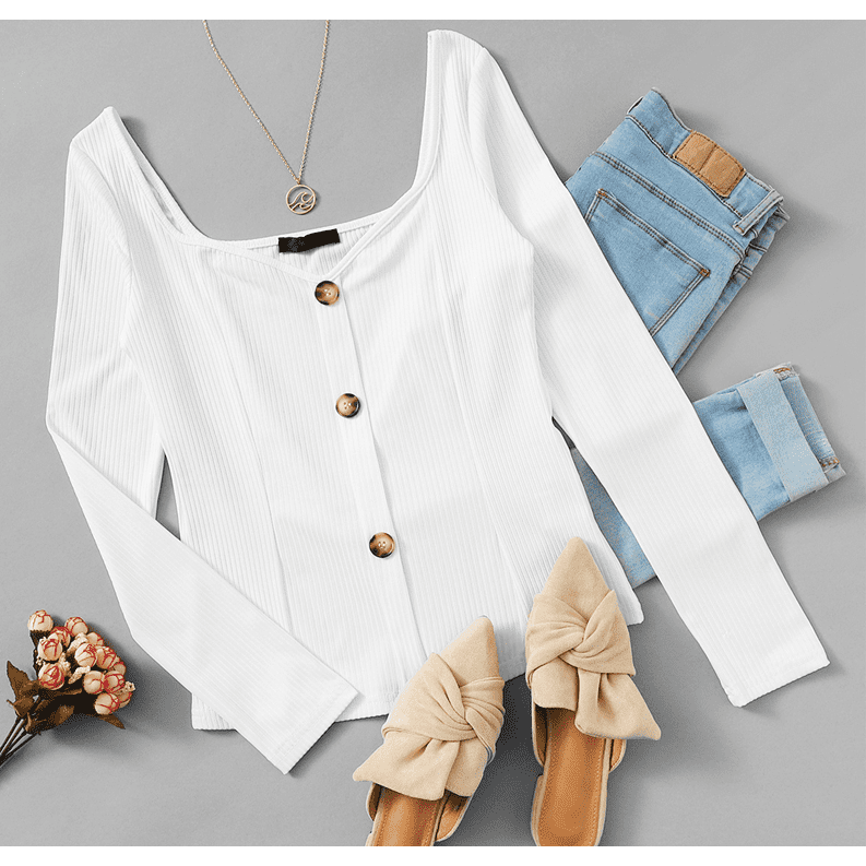 White Office Lady V Neck Pullovers Workwear Women Tshirt Top