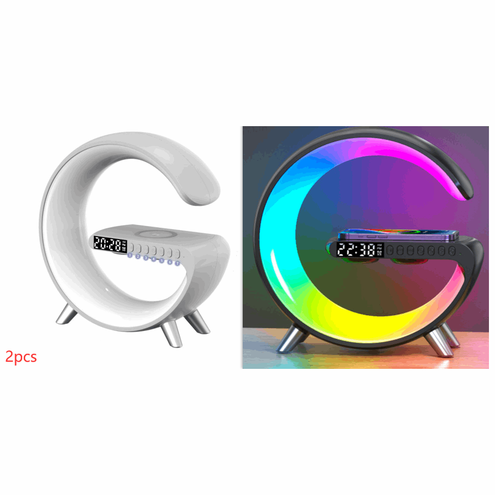 2023 New Intelligent G Shaped LED Lamp Bluetooth Speake Wireless Charger Atmosphere Lamp App Control For Bedroom Home Decor