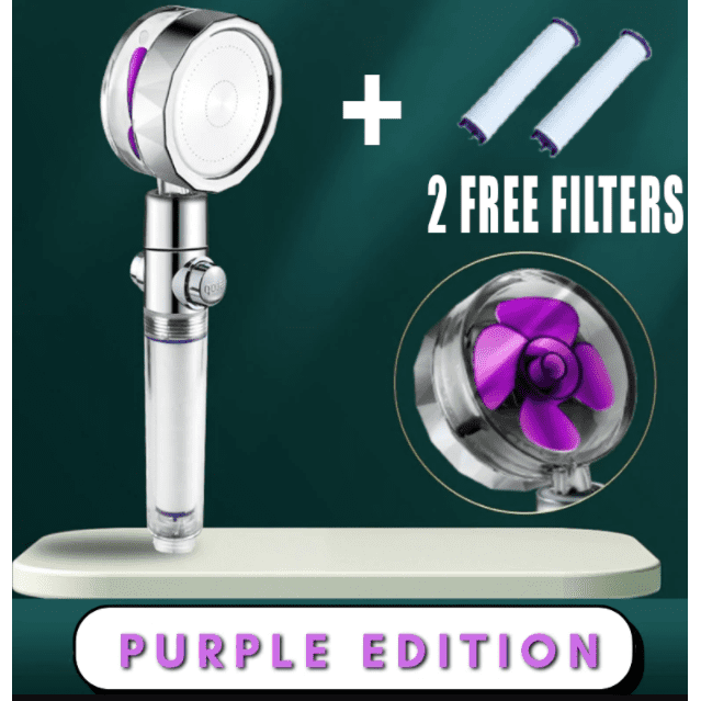 Shower Head Water Saving Flow 360 Degrees Rotating With Small Fan ABS Rain High Pressure Spray Nozzle Bathroom Accessories