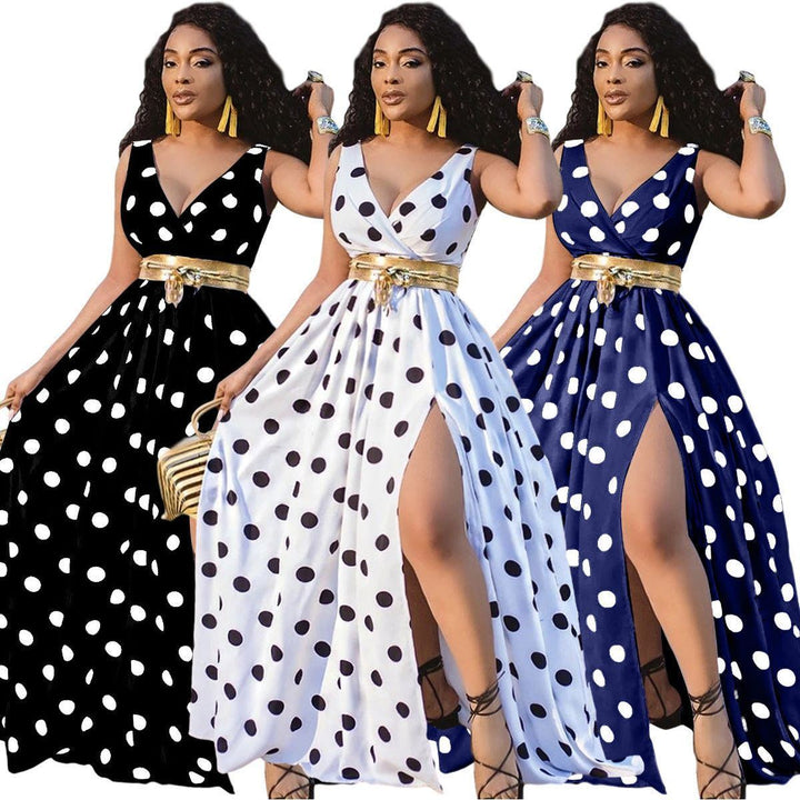 Sexy Dresses Women Party Ladies Belt Plus Size Forked Club Dresses - Jointcorp