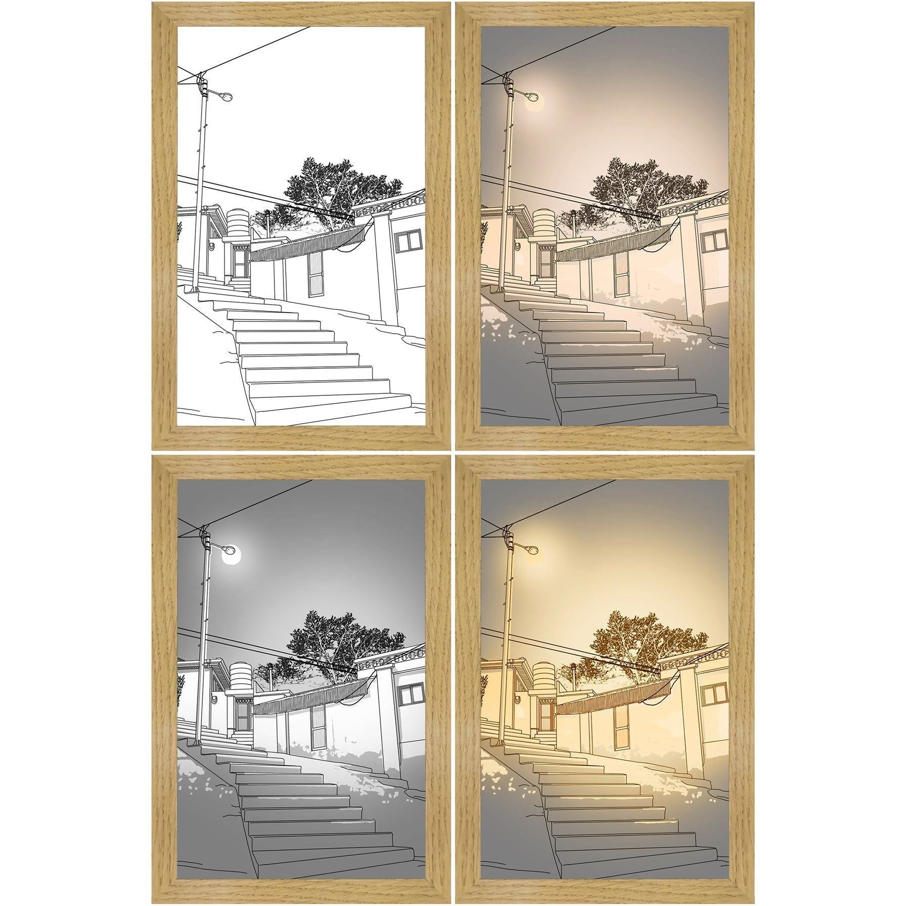 Illuminated Picture LED Decorative Light Painting Bedside Picture Style Creative Modern Simulate Sunshine Drawing Night Light Gift
