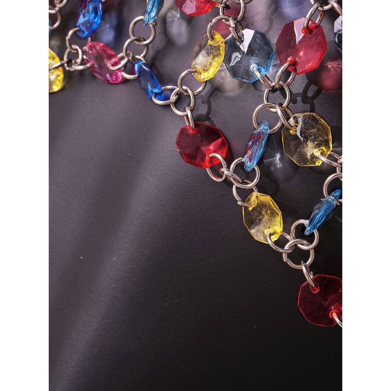 Fashion Color Gem Stitching Vest
