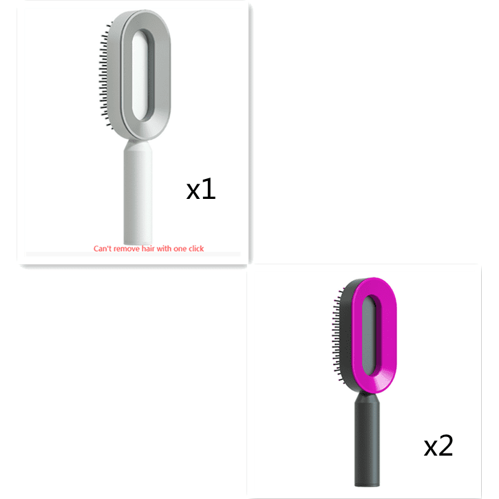 Self Cleaning Hair Brush For Women One-key Cleaning Hair Loss Airbag Massage Scalp Comb Anti-Static Hairbrush