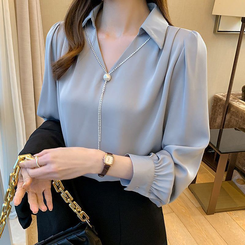 Versatile V-neck Long Sleeve Shirt For Women - Jointcorp