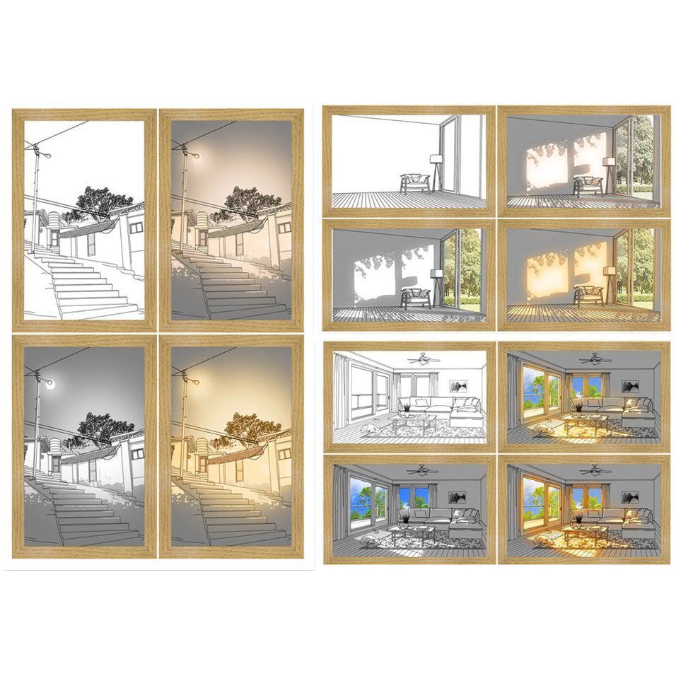 Illuminated Picture LED Decorative Light Painting Bedside Picture Style Creative Modern Simulate Sunshine Drawing Night Light Gift