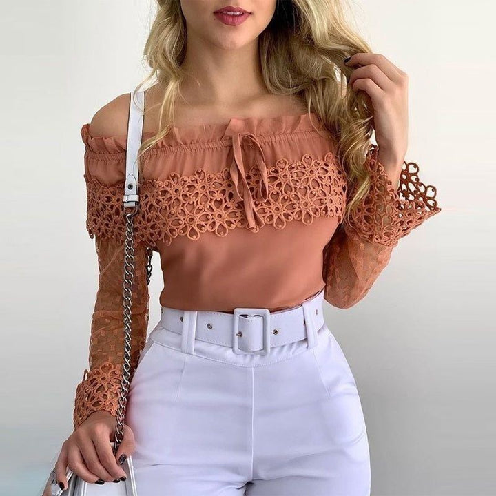 Women's New Summer Off Shoulder Lace Top - Jointcorp
