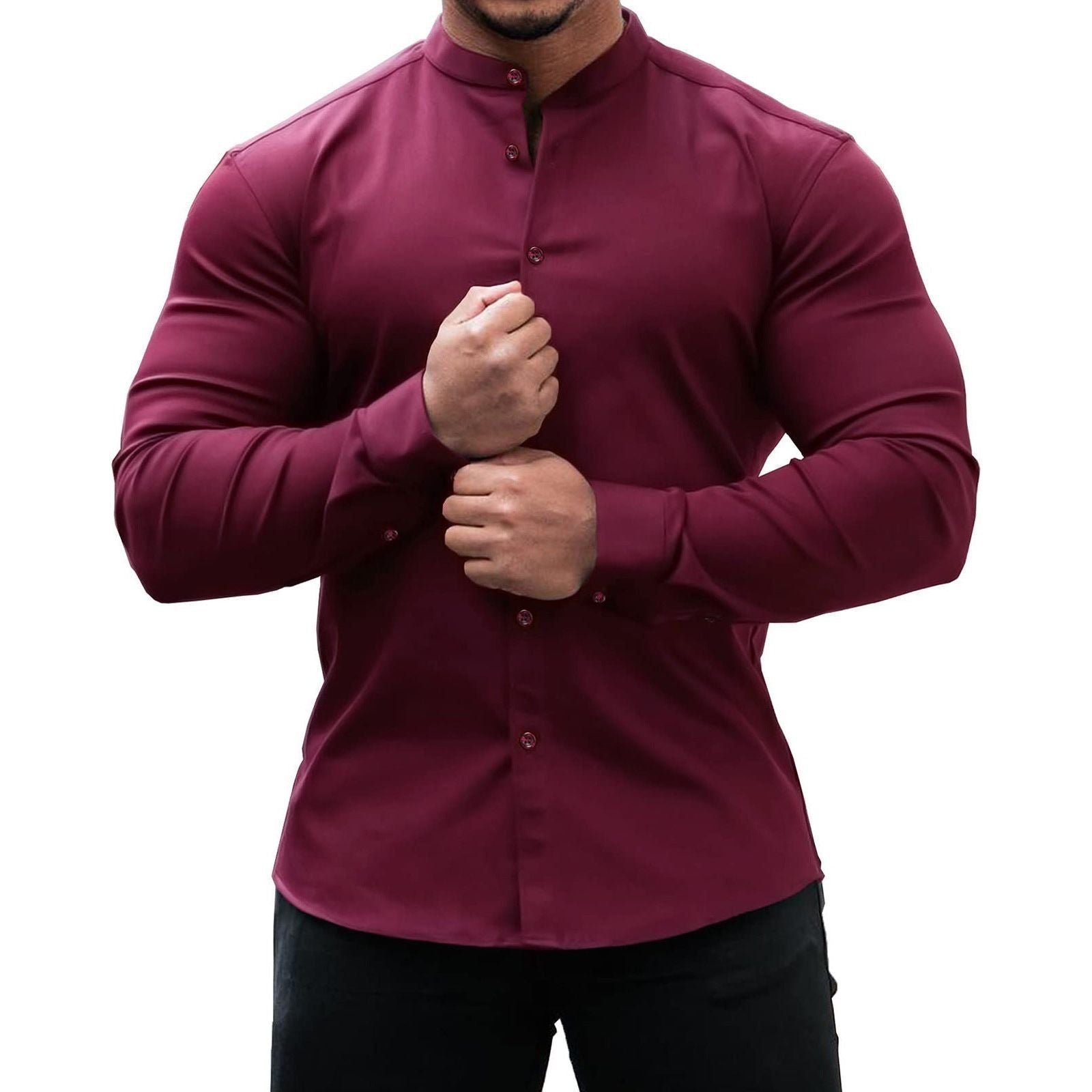 Men's Solid Color Sports Casual Shirt - Jointcorp