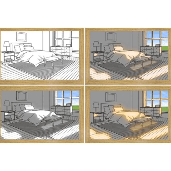 Illuminated Picture LED Decorative Light Painting Bedside Picture Style Creative Modern Simulate Sunshine Drawing Night Light Gift