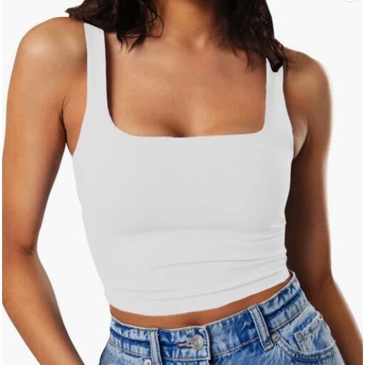 Women's Sleeveless Vest Square Collar Casual Top
