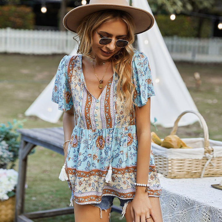 Fashion Women's Wear Bohemian Casual Vacation Style Top - Jointcorp
