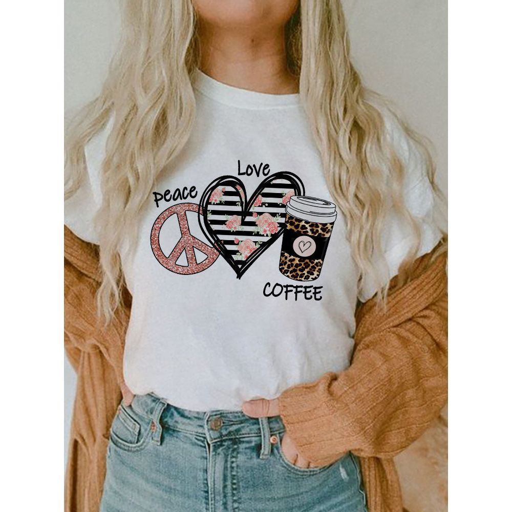 Women's Short-sleeved T-shirt Fashion Printed E Bottoming Shirt