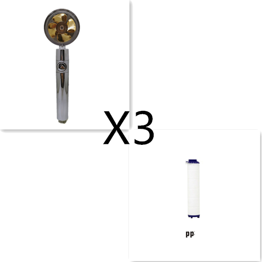 Shower Head Water Saving Flow 360 Degrees Rotating With Small Fan ABS Rain High Pressure Spray Nozzle Bathroom Accessories