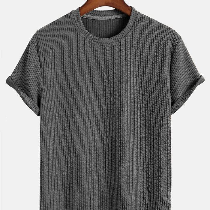 Men's Fashion Solid Color Loose Round Neck T-shirt - Jointcorp
