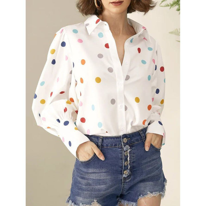 Summer Printed Lantern Sleeve Fashion Shirt - Jointcorp