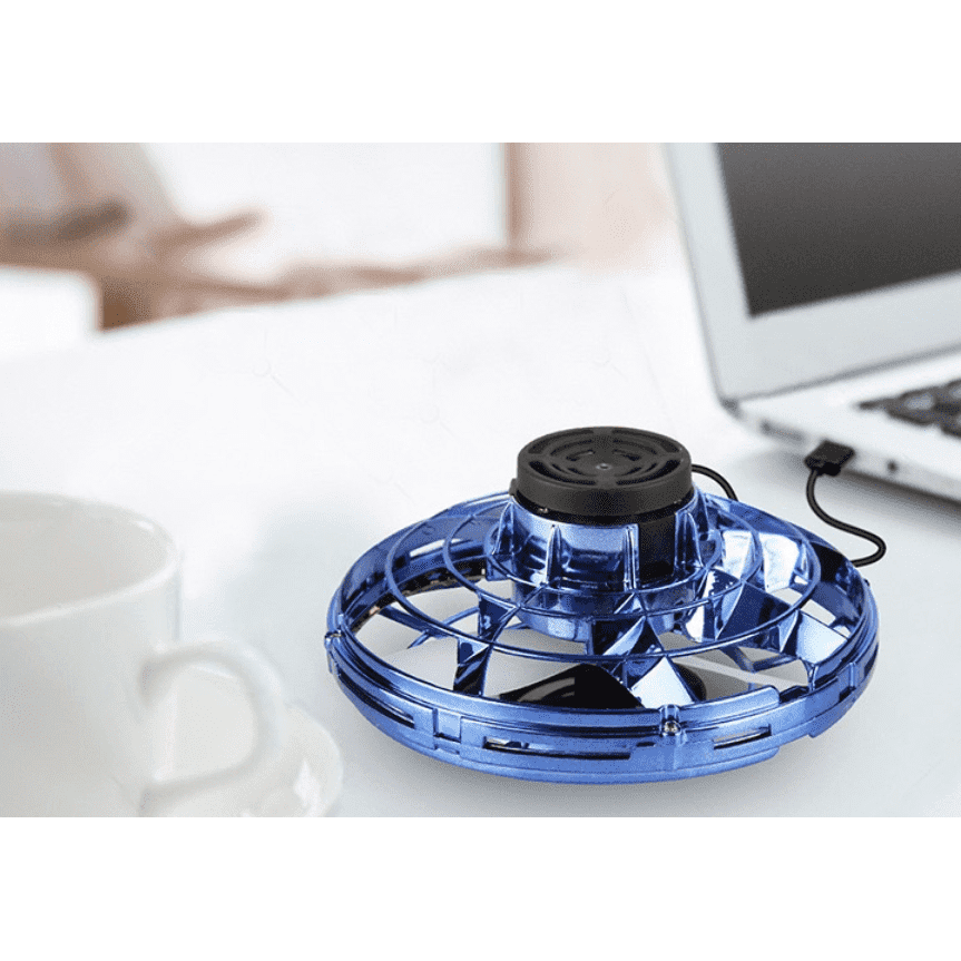Mini Fingertip Gyro Interactive Decompression Toy Drone LED UFO Type Flying Helicopter Spinner Toy Kids