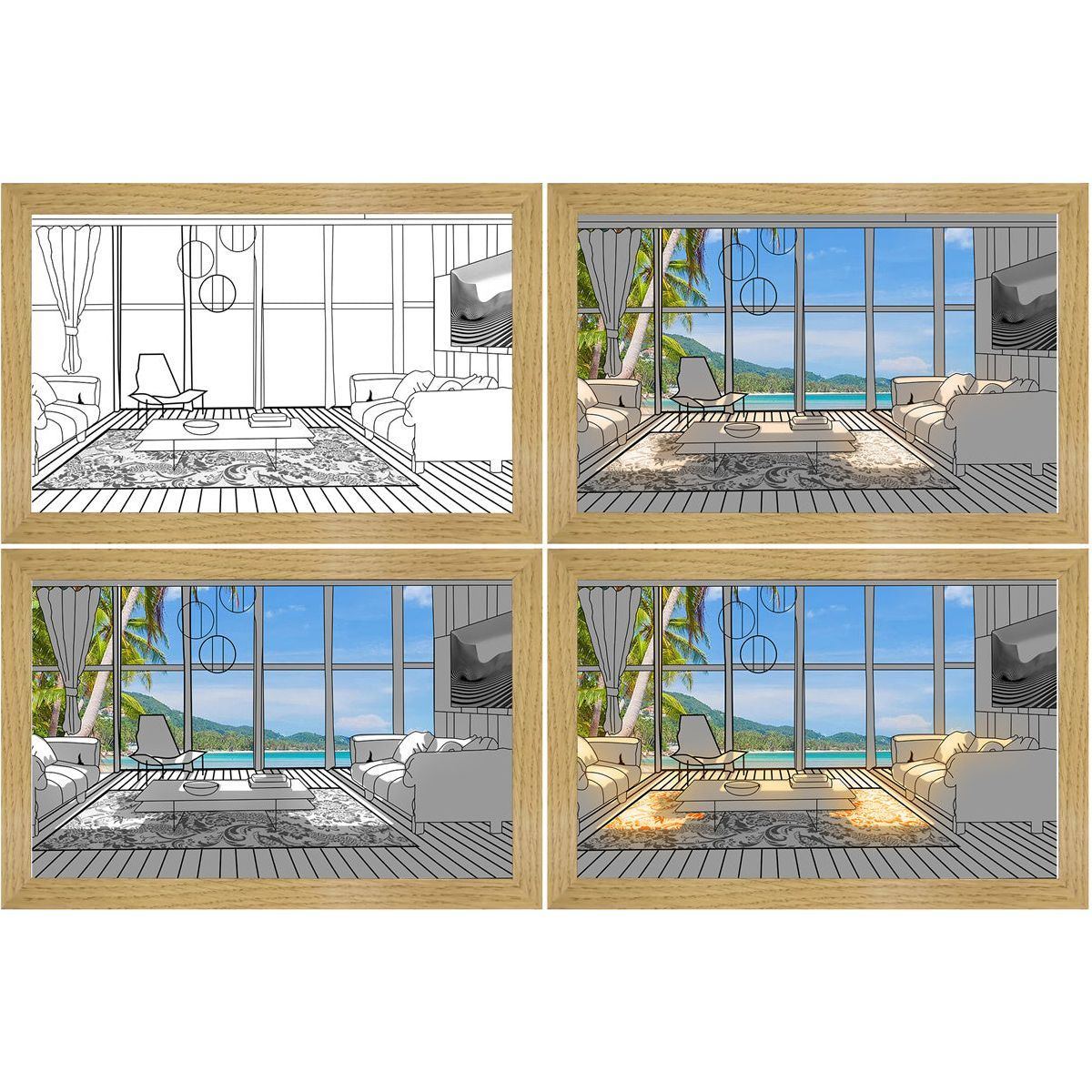 Illuminated Picture LED Decorative Light Painting Bedside Picture Style Creative Modern Simulate Sunshine Drawing Night Light Gift
