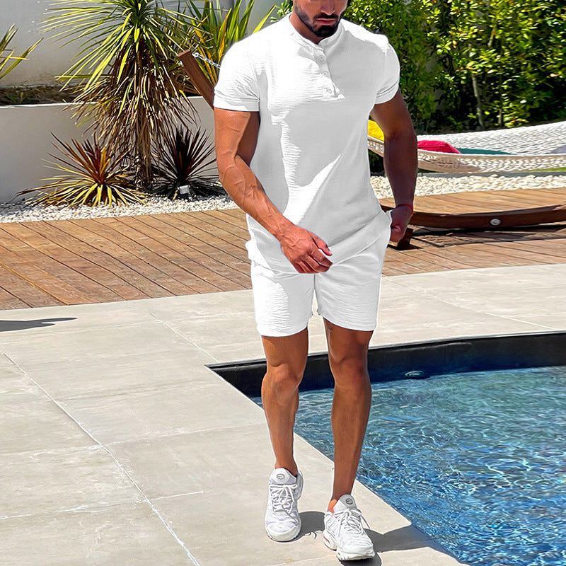 Men's Casual Cozy Cotton And Linen Two-piece Suit - Jointcorp