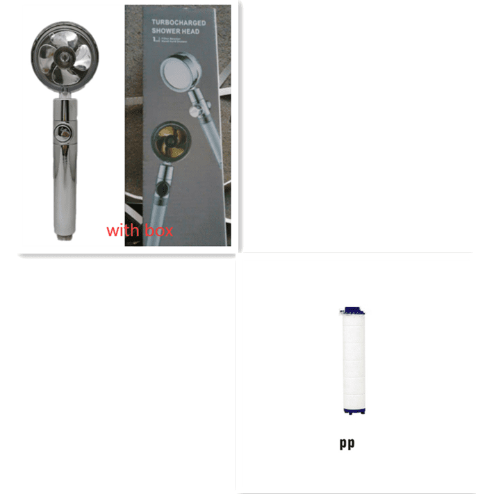Shower Head Water Saving Flow 360 Degrees Rotating With Small Fan ABS Rain High Pressure Spray Nozzle Bathroom Accessories