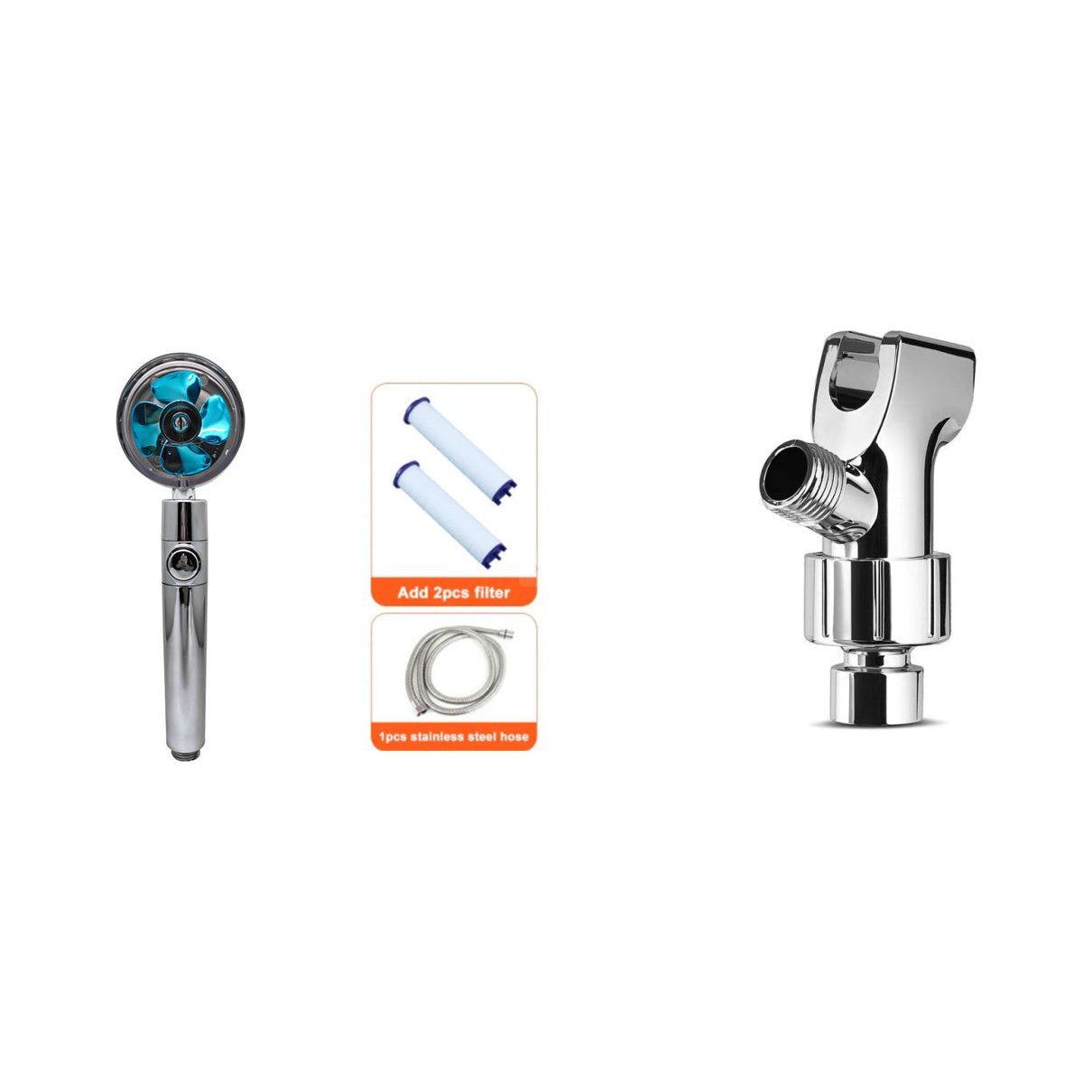 Shower Head Water Saving Flow 360 Degrees Rotating With Small Fan ABS Rain High Pressure Spray Nozzle Bathroom Accessories