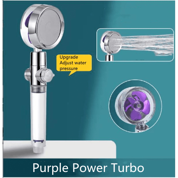Shower Head Water Saving Flow 360 Degrees Rotating With Small Fan ABS Rain High Pressure Spray Nozzle Bathroom Accessories