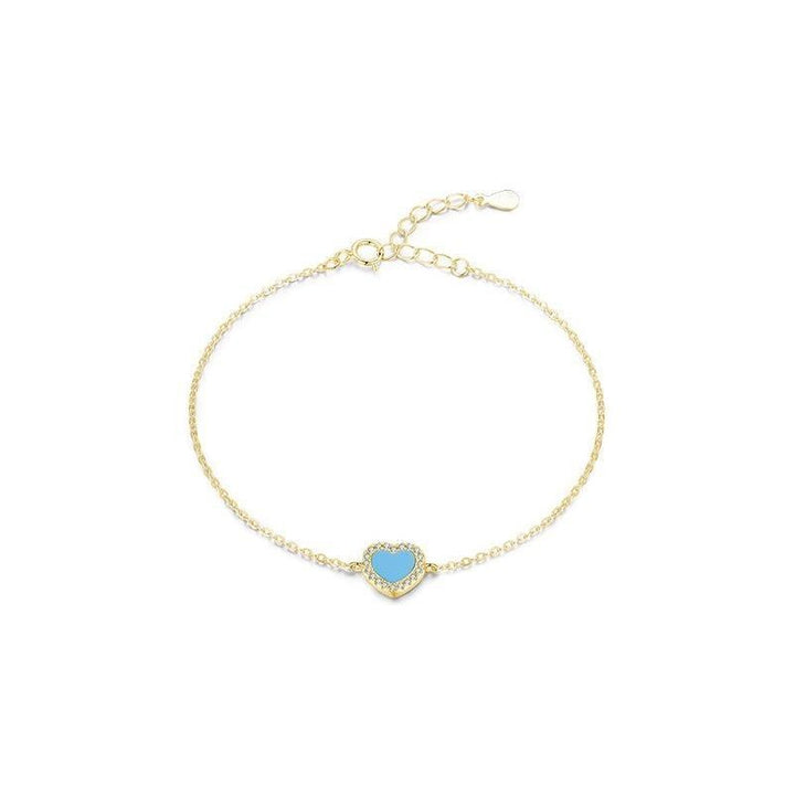 Heart Shaped Love Green Pine Bracelet S925 Sterling Silver Hand Jewelry - Jointcorp