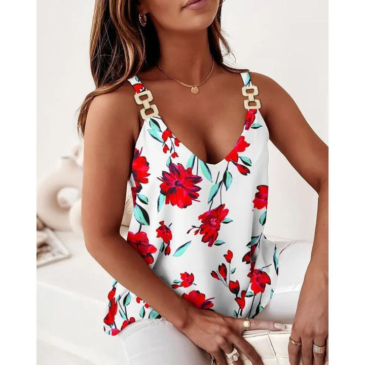 Sleeveless Chain Sling Printed For Women