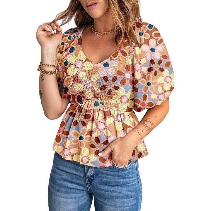 Women's Summer Pullover Puff Sleeve T-shirt