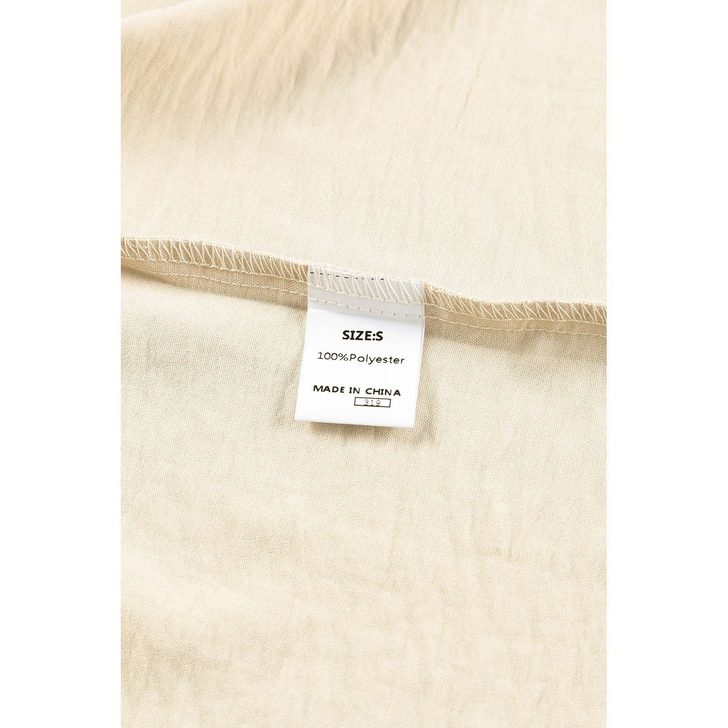White Plain & Casual Shirred Cuffs Half Sleeve Top