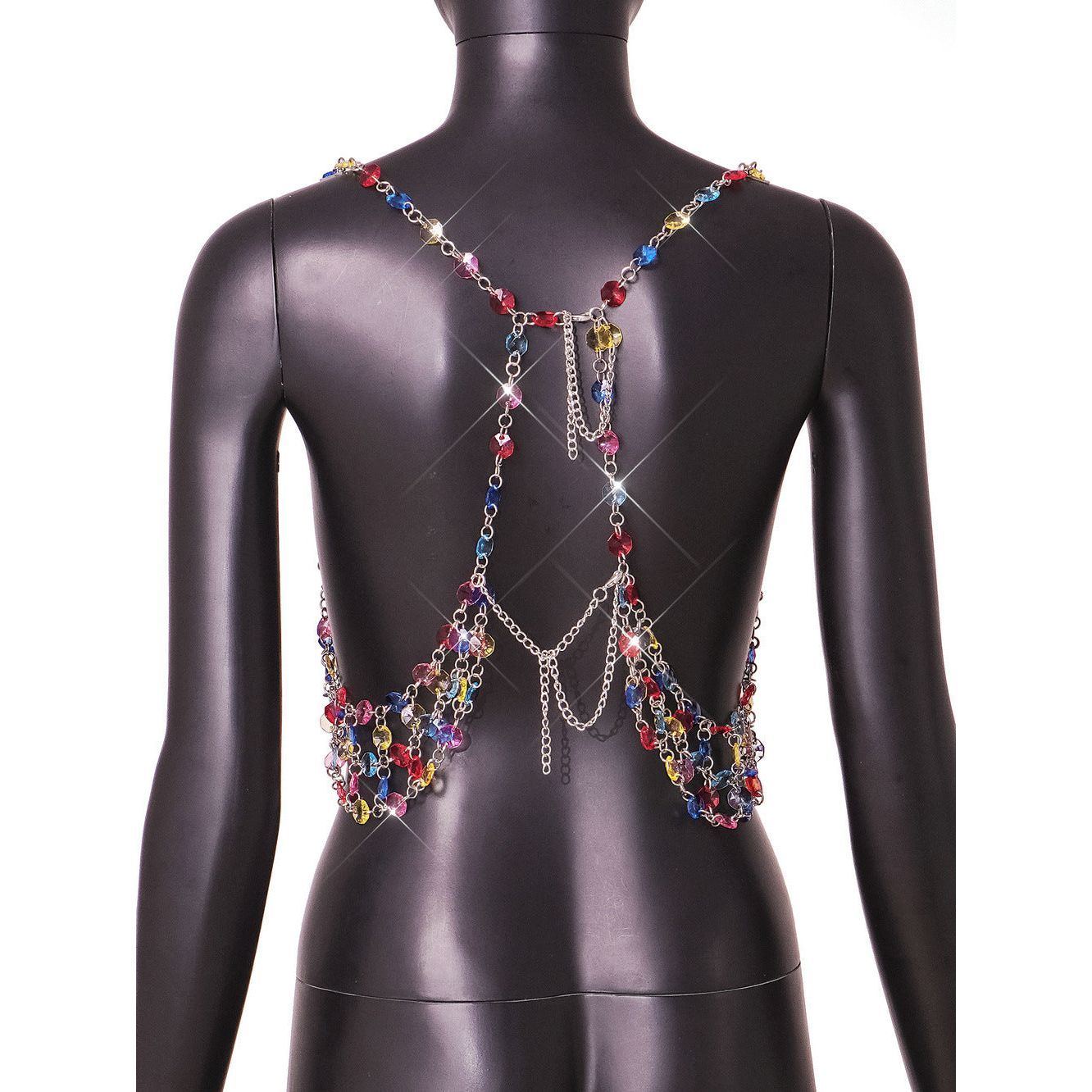 Fashion Color Gem Stitching Vest
