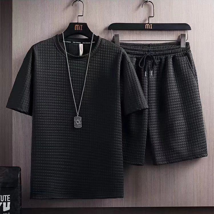 Summer Half Sleeves T-shirt Shorts New Two-piece Suit Casual Simple Men's Clothing - Jointcorp