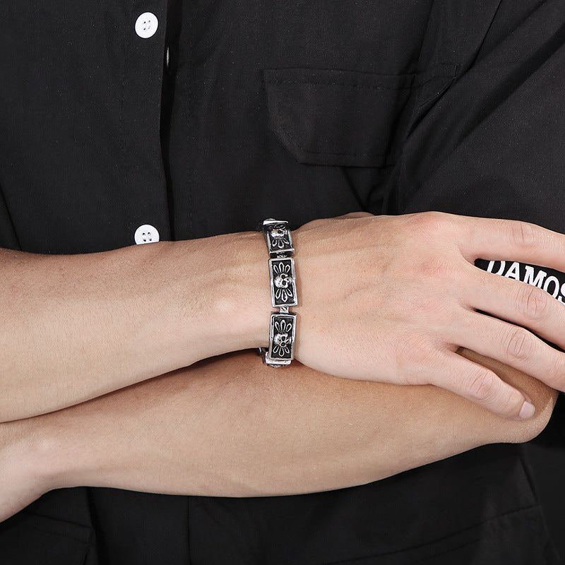 Distressed Punk Lace Skull Men's Bracelet - Jointcorp