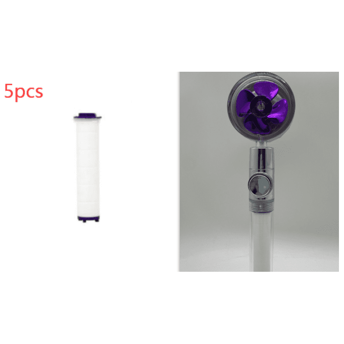 Shower Head Water Saving Flow 360 Degrees Rotating With Small Fan ABS Rain High Pressure Spray Nozzle Bathroom Accessories