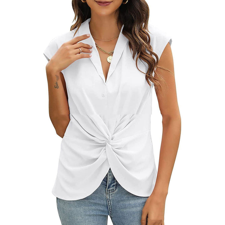 European And American Style Top V-neck Front Kink Vest Shirt - Jointcorp