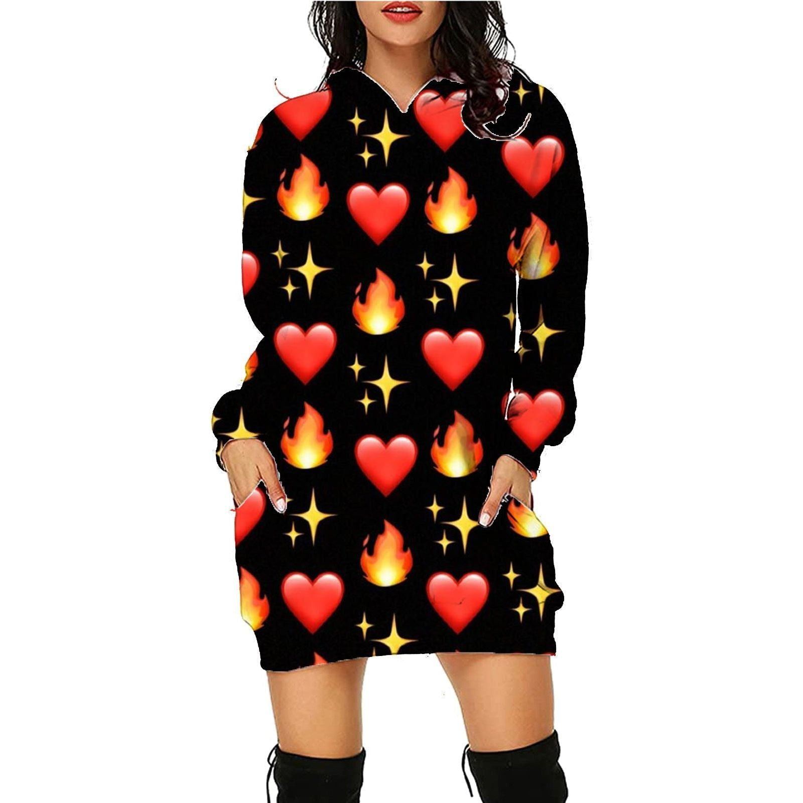 Halloween Print Long Hoodie With Pockets Sweater Long Sleeve Clothes Women - Jointcorp