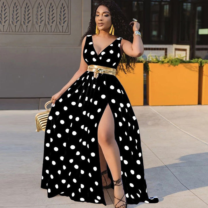 Sexy Dresses Women Party Ladies Belt Plus Size Forked Club Dresses - Jointcorp