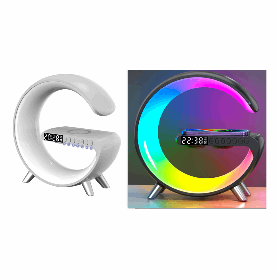 2023 New Intelligent G Shaped LED Lamp Bluetooth Speake Wireless Charger Atmosphere Lamp App Control For Bedroom Home Decor