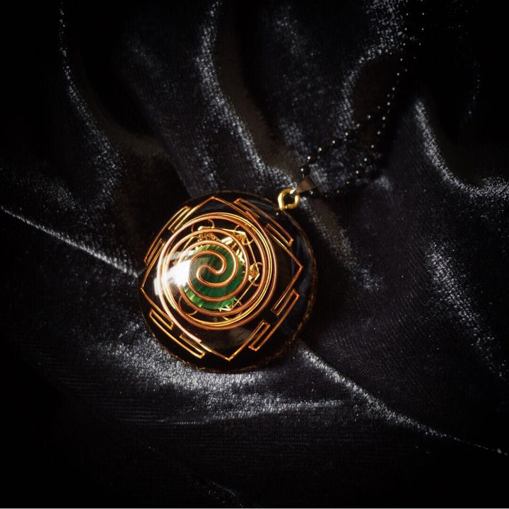 Geometric High Frequency Coil Hand Custom Crystal Pendant Necklace - Jointcorp