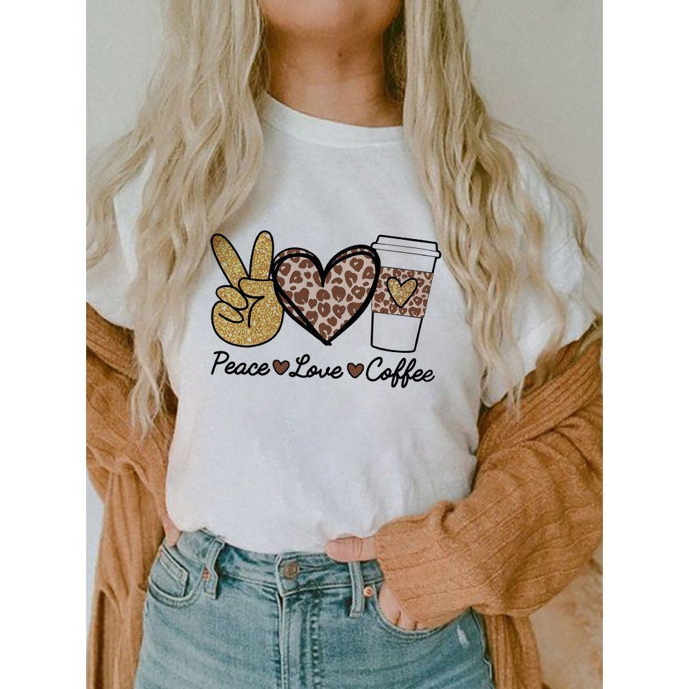 Women's Short-sleeved T-shirt Fashion Printed E Bottoming Shirt